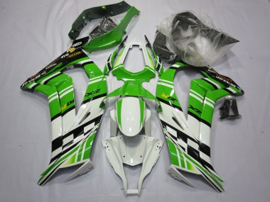 Grün-Weiß-Schwarz 2011-2015 Kawasaki ZX10R Motorrad Verkleidungen