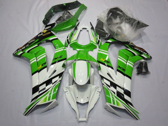 Grün-Weiß-Schwarz 2011-2015 Kawasaki ZX10R Motorrad Verkleidungen Grün-Weiß-Schwarz 2011-2015 Kawasaki ZX10R Motorrad Verkleidungen