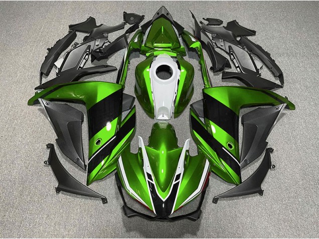 Grün Schwarz & Weiß 2015-2018 Yamaha R3 Motorrad Verkleidungen