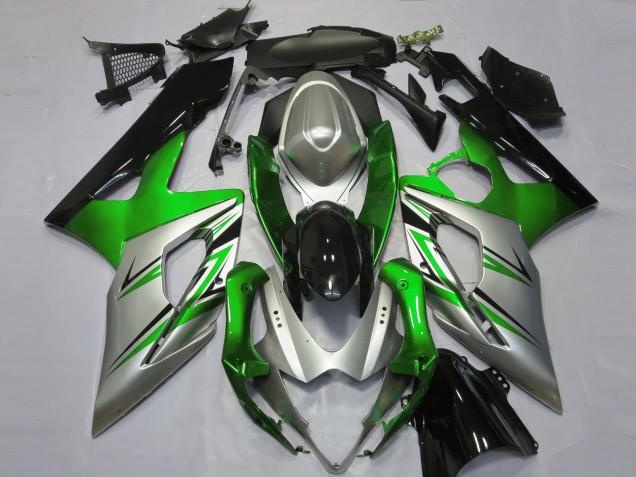 Grün-Silber & Schwarz 2005-2006 Suzuki GSXR 1000 Motorrad Verkleidungen Grün-Silber & Schwarz 2005-2006 Suzuki GSXR 1000 Motorrad Verkleidungen
