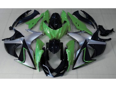 Grün-Silber & Schwarz 2009-2016 Suzuki GSXR 1000 Motorrad Verkleidungen