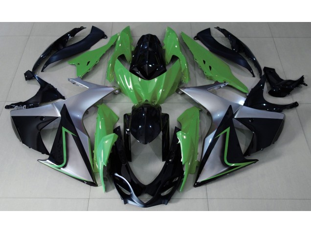 Grün-Silber & Schwarz 2009-2016 Suzuki GSXR 1000 Motorrad Verkleidungen Grün-Silber & Schwarz 2009-2016 Suzuki GSXR 1000 Motorrad Verkleidungen