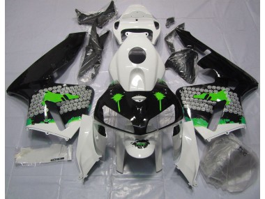 Grüne Spritzer Auf Glänzendem Schwarz 2005-2006 Honda CBR600RR Motorrad Verkleidungen