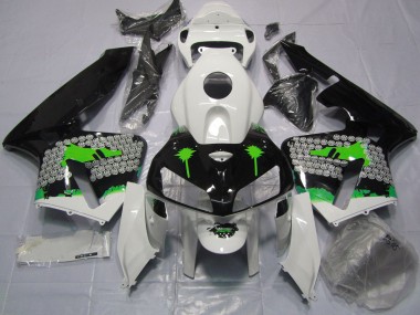 Grüne Spritzer Auf Glänzendem Schwarz 2005-2006 Honda CBR600RR Motorrad Verkleidungen