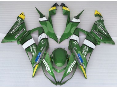 Grüner Logostil 2013-2018 Kawasaki ZX6R Motorrad Verkleidungen