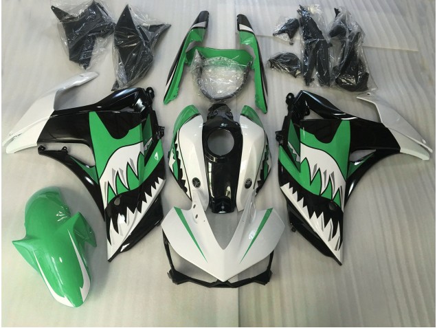 Grüner & Weißer Hai 2015-2018 Yamaha R3 Motorrad Verkleidungen Grüner & Weißer Hai 2015-2018 Yamaha R3 Motorrad Verkleidungen