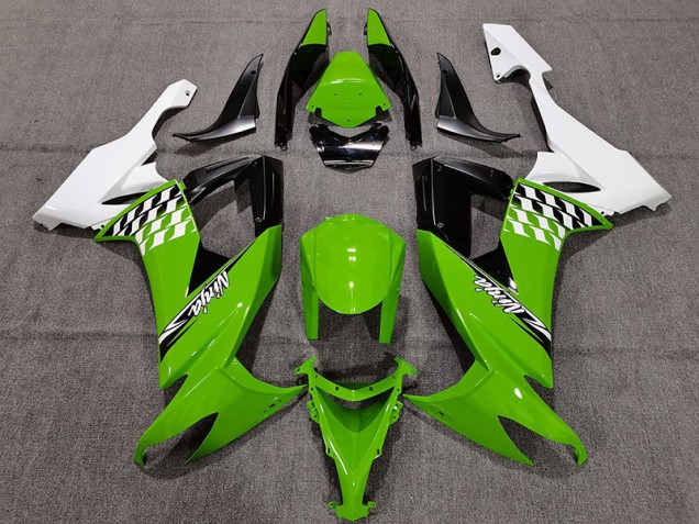 Grün-Weißes Scheck 2008-2010 Kawasaki ZX10R Motorrad Verkleidungen Grün-Weißes Scheck 2008-2010 Kawasaki ZX10R Motorrad Verkleidungen