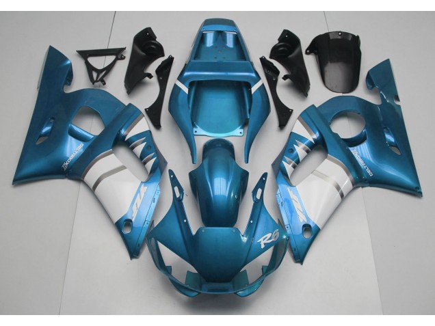 Hellblau & Weiß 1998-2002 Yamaha R6 Motorrad Verkleidungen Hellblau & Weiß 1998-2002 Yamaha R6 Motorrad Verkleidungen