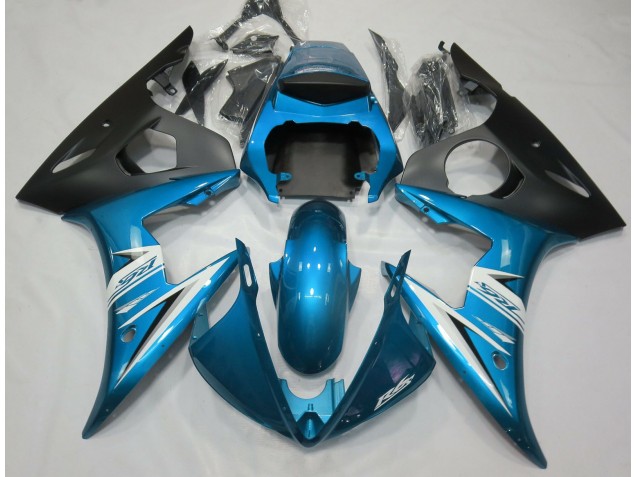 Hellblau & Weiß 2003-2004 Yamaha R6 Motorrad Verkleidungen Hellblau & Weiß 2003-2004 Yamaha R6 Motorrad Verkleidungen