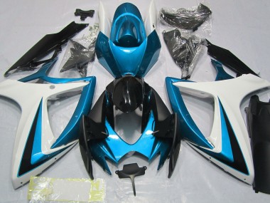 Hellblau & Weiß 2006-2007 Suzuki GSXR 600-750 Motorrad Verkleidungen