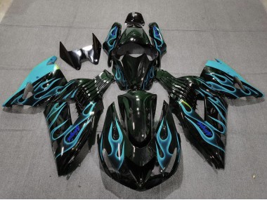 Hellblau Flamme 2006-2011 Kawasaki ZX14R Motorrad Verkleidungen