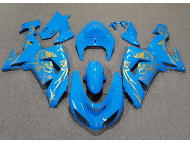 Hellblau & Gold 2006-2007 Kawasaki ZX10R Motorrad Verkleidungen Hellblau & Gold 2006-2007 Kawasaki ZX10R Motorrad Verkleidungen