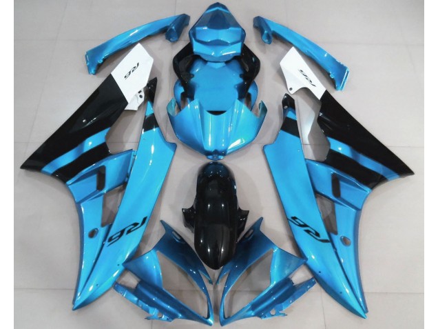 Hellblau & Schwarz Glänzend 2006-2007 Yamaha R6 Motorrad Verkleidungen Hellblau & Schwarz Glänzend 2006-2007 Yamaha R6 Motorrad Verkleidungen