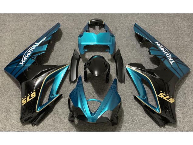 Hellblau & Schwarz Glänzend 2009-2012 Triumph Daytona 675 Motorrad Verkleidungen Hellblau & Schwarz Glänzend 2009-2012 Triumph Daytona 675 Motorrad Verkleidungen