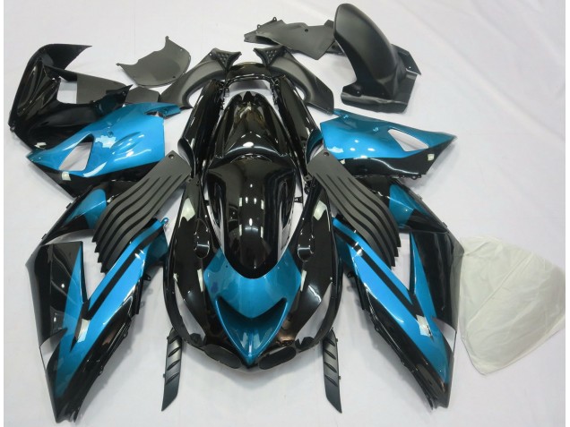 Hellblau & Schwarz Schlicht 2006-2011 Kawasaki ZX14R Motorrad Verkleidungen Hellblau & Schwarz Schlicht 2006-2011 Kawasaki ZX14R Motorrad Verkleidungen