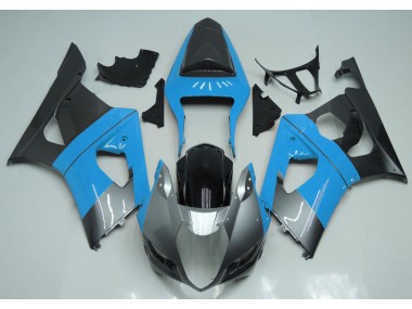 Hellblau Silber & Schwarz 2003-2004 Suzuki GSXR 1000 Motorrad Verkleidungen