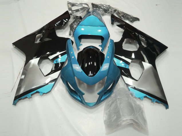 Hellblau Silber & Schwarz 2004-2005 Suzuki GSXR 600-750 Motorrad Verkleidungen Hellblau Silber & Schwarz 2004-2005 Suzuki GSXR 600-750 Motorrad Verkleidungen