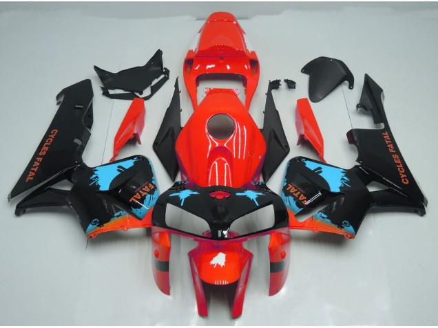 Hellblaue Spritzer Auf Rot 2005-2006 Honda CBR600RR Motorrad Verkleidungen Hellblaue Spritzer Auf Rot 2005-2006 Honda CBR600RR Motorrad Verkleidungen