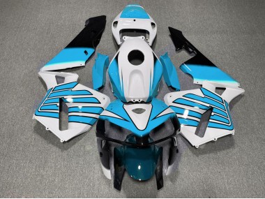 Hellblaue & Weiße Flügel 2005-2006 Honda CBR600RR Motorrad Verkleidungen