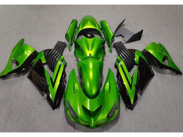 Hellgrün & Schwarz 2006-2011 Kawasaki ZX14R Motorrad Verkleidungen Hellgrün & Schwarz 2006-2011 Kawasaki ZX14R Motorrad Verkleidungen