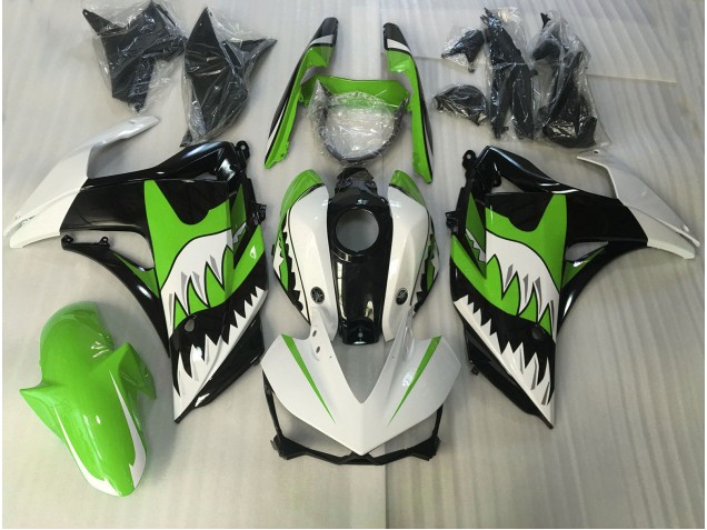 Hellgrüner & Weißer Hai 2015-2018 Yamaha R3 Motorrad Verkleidungen Hellgrüner & Weißer Hai 2015-2018 Yamaha R3 Motorrad Verkleidungen