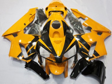 Hellorange & Glänzendes Schwarzes Design 2005-2006 Honda CBR600RR Motorrad Verkleidungen