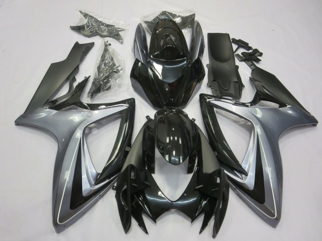 Hellsilber & Schwarz 2006-2007 Suzuki GSXR 600-750 Motorrad Verkleidungen Hellsilber & Schwarz 2006-2007 Suzuki GSXR 600-750 Motorrad Verkleidungen