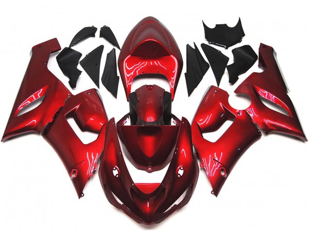Kastanienbraun Rot 2005-2006 Kawasaki ZX6R Motorrad Verkleidungen Kastanienbraun Rot 2005-2006 Kawasaki ZX6R Motorrad Verkleidungen