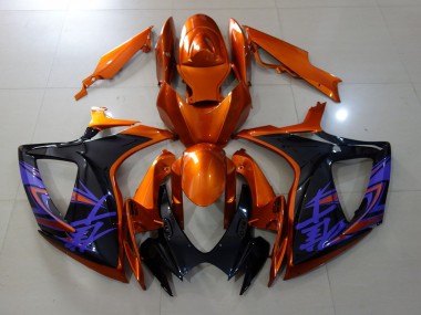 Kräftiges Orange & Schwarz Glänzend 2006-2007 Suzuki GSXR 600-750 Motorrad Verkleidungen