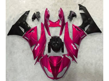 Kräftiges Rot Glänzend 2009-2012 Kawasaki ZX6R Motorrad Verkleidungen