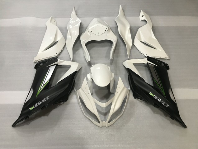 Kristallweiß & Satinschwarz 2013-2018 Kawasaki ZX6R Motorrad Verkleidungen
