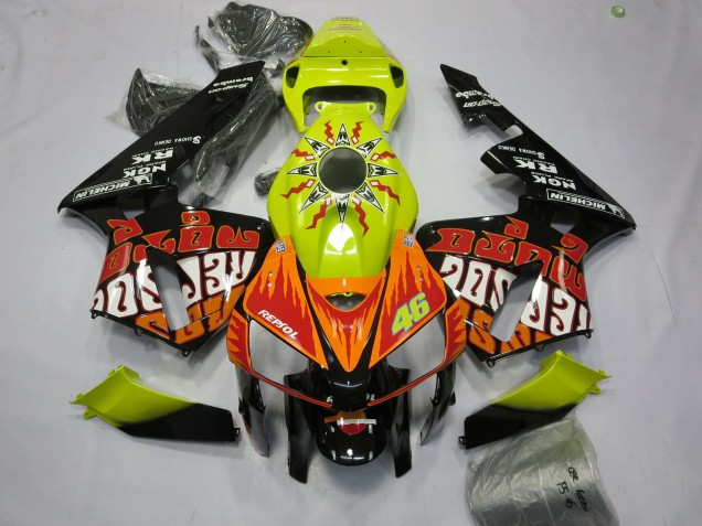 Leuchtend Gelb Rossi 2005-2006 Honda CBR600RR Motorrad Verkleidungen Leuchtend Gelb Rossi 2005-2006 Honda CBR600RR Motorrad Verkleidungen