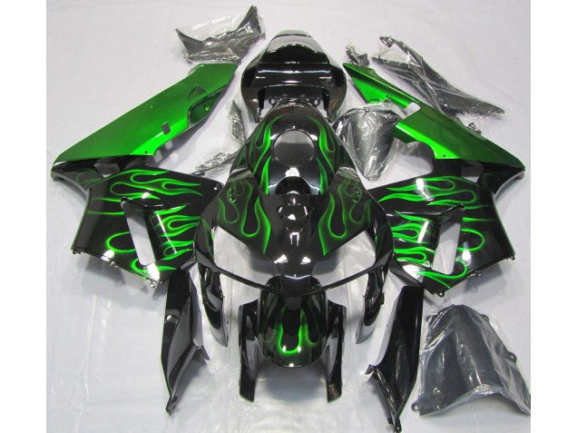 Leuchtend Grün Flamme 2005-2006 Honda CBR600RR Motorrad Verkleidungen Leuchtend Grün Flamme 2005-2006 Honda CBR600RR Motorrad Verkleidungen