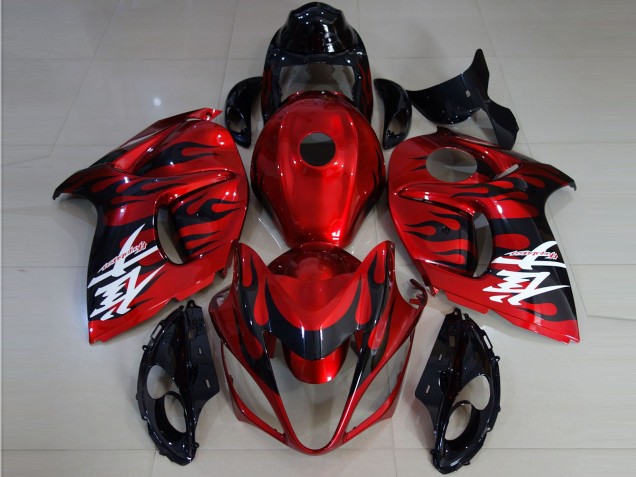 Leuchtend Rot & Flamme 2008-2020 Suzuki GSXR 1300 Motorrad Verkleidungen Leuchtend Rot & Flamme 2008-2020 Suzuki GSXR 1300 Motorrad Verkleidungen
