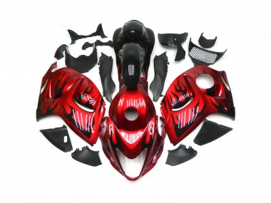 Leuchtend Rot Mit Schwarz Flamme 2008-2020 Suzuki GSXR 1300 Motorrad Verkleidungen