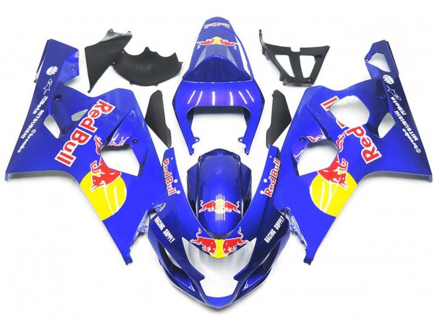 Leuchtendes Blau Rot Bull Stil 2004-2005 Suzuki GSXR 600-750 Motorrad Verkleidungen Leuchtendes Blau Rot Bull Stil 2004-2005 Suzuki GSXR 600-750 Motorrad Verkleidungen