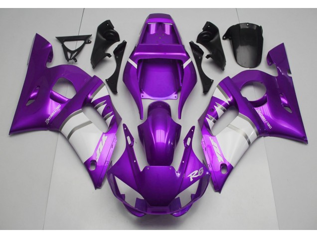 Lila-Weiß 1998-2002 Yamaha R6 Motorrad Verkleidungen Lila-Weiß 1998-2002 Yamaha R6 Motorrad Verkleidungen