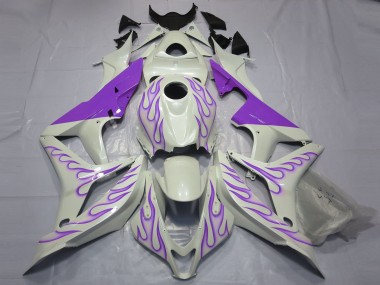 Lila Flamme Auf Weiß 2007-2008 Honda CBR600RR Motorrad Verkleidungen