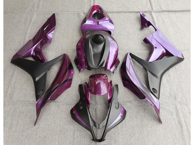 Lila & Matt Schwarz 2007-2008 Honda CBR600RR Motorrad Verkleidungen Lila & Matt Schwarz 2007-2008 Honda CBR600RR Motorrad Verkleidungen