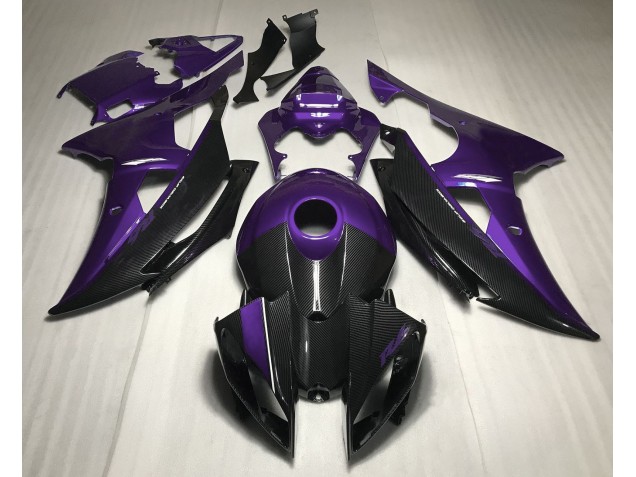 Lila Mit Carbonfaser-Stil 2008-2016 Yamaha R6 Motorrad Verkleidungen Lila Mit Carbonfaser-Stil 2008-2016 Yamaha R6 Motorrad Verkleidungen