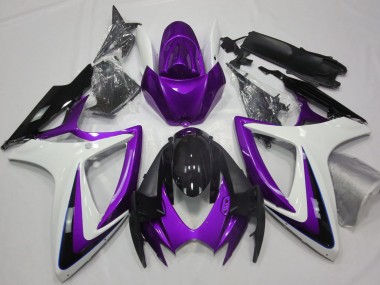 Lila & Weiß Ohne Abzeichen 2006-2007 Suzuki GSXR 600-750 Motorrad Verkleidungen