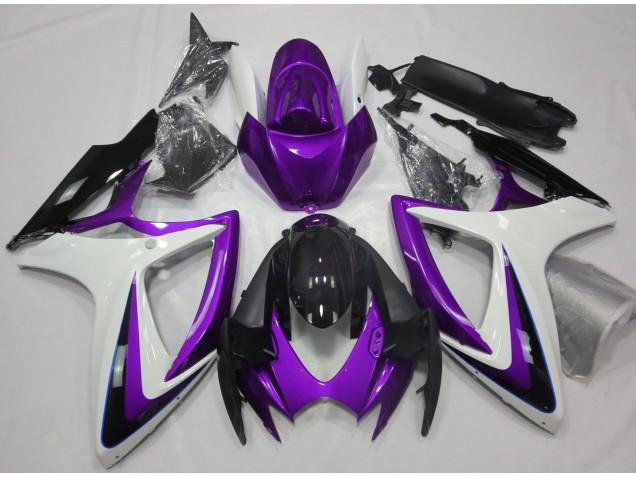 Lila & Weiß Ohne Abzeichen 2006-2007 Suzuki GSXR 600-750 Motorrad Verkleidungen Lila & Weiß Ohne Abzeichen 2006-2007 Suzuki GSXR 600-750 Motorrad Verkleidungen
