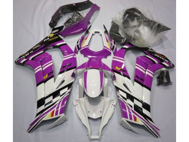 Lila-Schwarz-Weiß 2011-2015 Kawasaki ZX10R Motorrad Verkleidungen