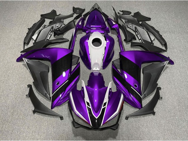 Lila-Schwarz-Weiß 2015-2018 Yamaha R3 Motorrad Verkleidungen Lila-Schwarz-Weiß 2015-2018 Yamaha R3 Motorrad Verkleidungen