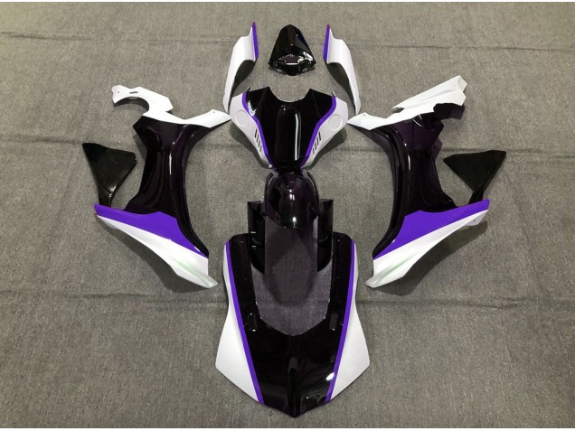Lila-Schwarz-Weiß 2015-2019 Yamaha R1 Motorrad Verkleidungen Lila-Schwarz-Weiß 2015-2019 Yamaha R1 Motorrad Verkleidungen