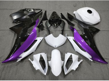 Lila Schwarz & Weiß Nach Maß 2008-2016 Yamaha R6 Motorrad Verkleidungen