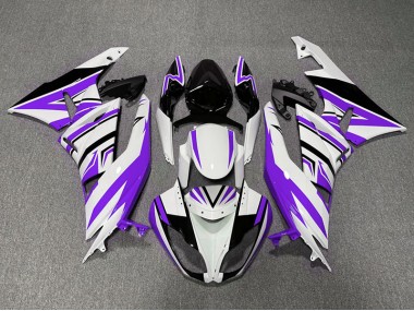 Lila Weiß & Schwarz Zag 2009-2012 Kawasaki ZX6R Motorrad Verkleidungen
