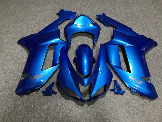 Logos In Glänzendem Blau & Chrom 2007-2008 Kawasaki ZX6R Motorrad Verkleidungen Logos In Glänzendem Blau & Chrom 2007-2008 Kawasaki ZX6R Motorrad Verkleidungen