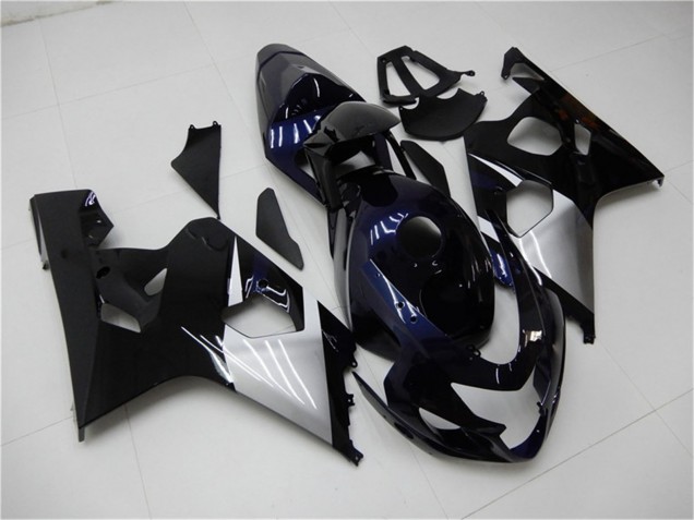 Suzuki GSXR 600/750 Motorrad Verkleidung 2004-2005 - Glanzendes Schwarz Silber Blau