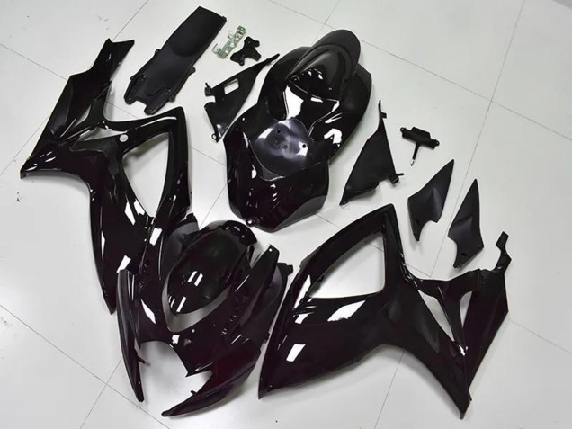 Suzuki GSXR 600/750 Motorrad Verkleidung 2006-2007 - Glanzendes Schwarz